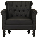 Vidaxl fauteuil echt geitenleer zwart