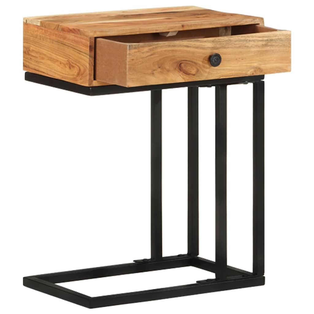 Vidaxl bijzettafel u-vormig 45x30x61 cm massief acaciahout