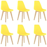 Vidaxl eetkamerstoelen 6 st kunststof geel