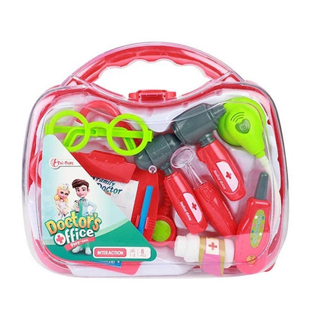 Coffret de médecin Toi-toys avec stéthoscope en étui, 8 pièces.