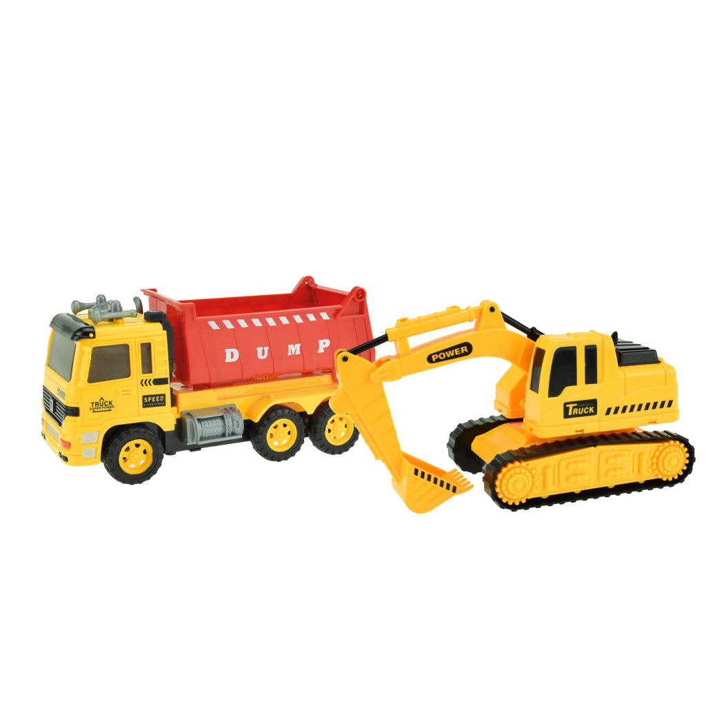 Toi-Toys Trucks Camión de inclinación con sonido de luz excavadora