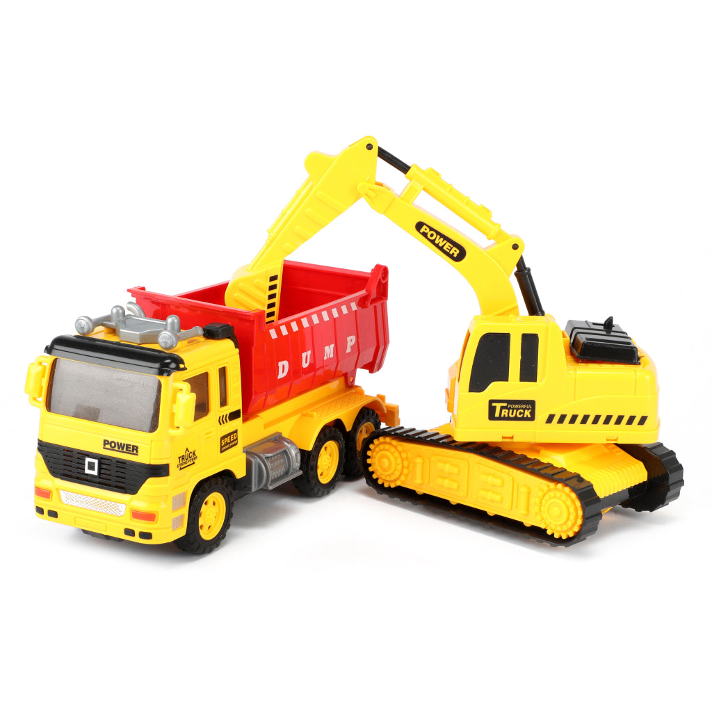 Toi-Toys Trucks Camión de inclinación con sonido de luz excavadora