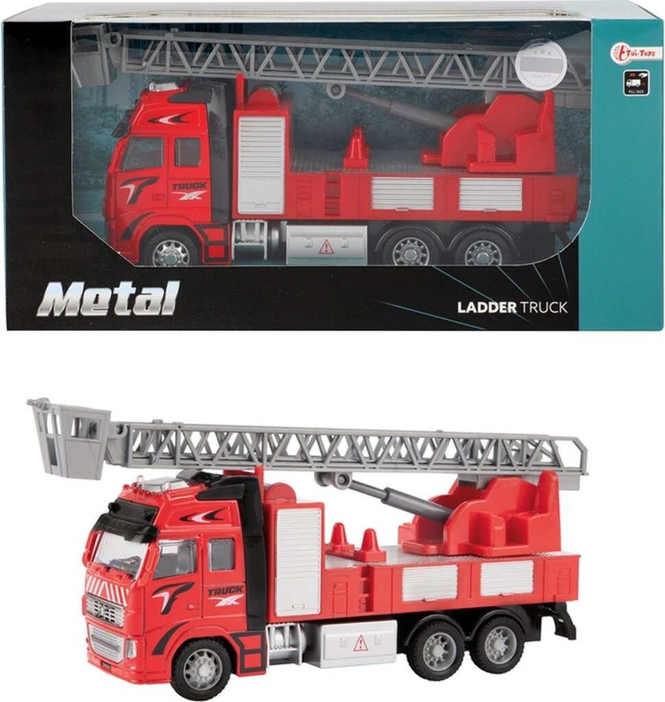 Camion de pompiers rétractable en métal 1:38