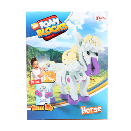 Toi-toys puzzle 3D construction cheval en mousse ensemble de bricolage s
