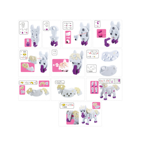 Toi-toys puzzle 3D construction cheval en mousse ensemble de bricolage s
