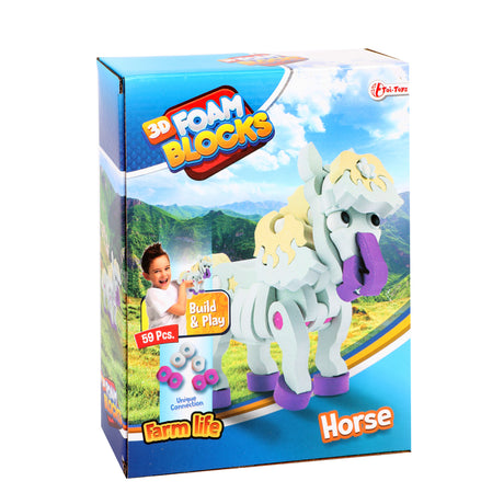 Toi-toys puzzle 3D construction cheval en mousse ensemble de bricolage s