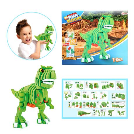 Toi-toys puzzle artisanal dinosaure 25,8 cm vert 104 pièces