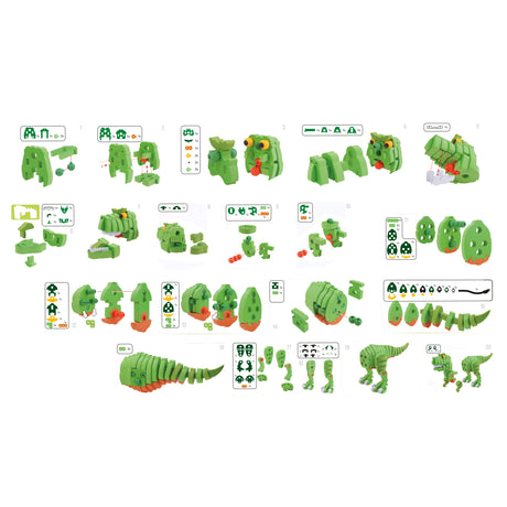 Toi-toys puzzle artisanal dinosaure 25,8 cm vert 104 pièces