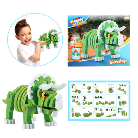 Toi-toys puzzle artisanal tricera junior 25,8 cm vert 59 pièces