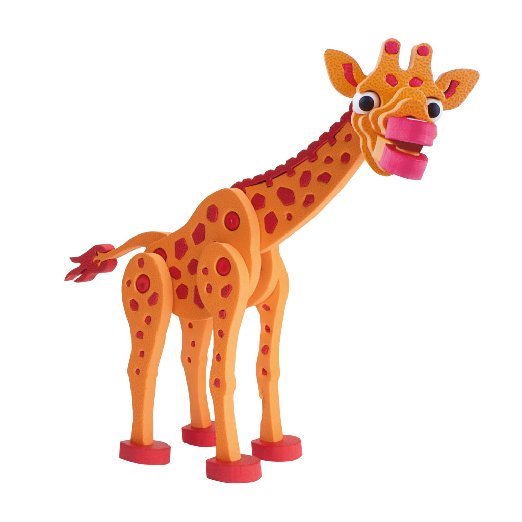 Toi-toys 3d puzzle giraffe junior 31,5 cm in schiuma arancione 104 pezzi