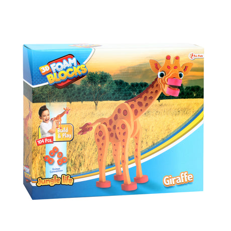 Toi-toys puzzle 3D girafe junior 31,5 cm mousse orange 104 pièces