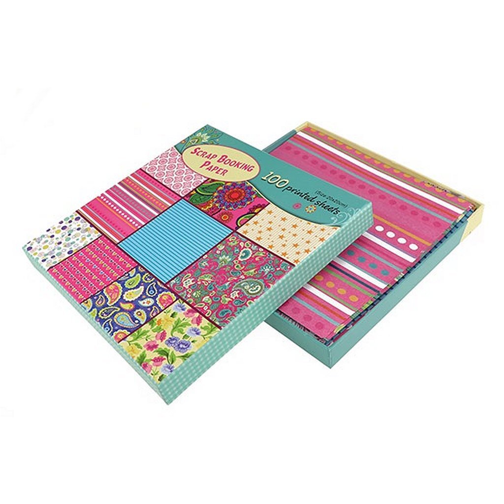 Toi-Toys Craft Papier Set 100 Printed Sheets 20x20cm