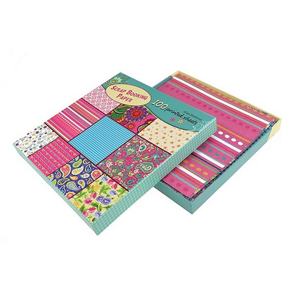 Toi-toys set de papier kraft 100 feuilles imprimées 20x20cm