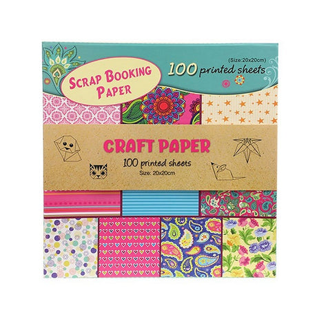 Toi-toys set de papier kraft 100 feuilles imprimées 20x20cm