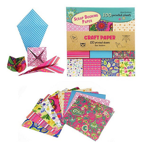 Toi-toys set de papier kraft 100 feuilles imprimées 20x20cm