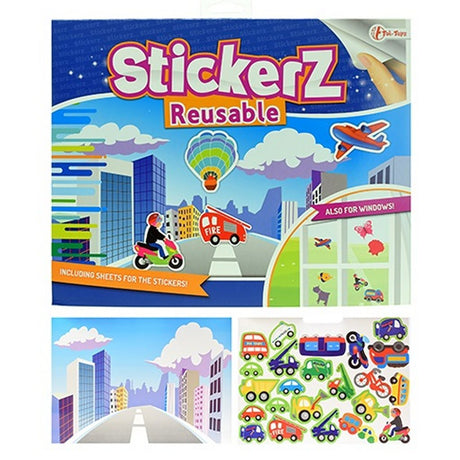 Livre d'autocollants Stickerz de divers véhicules avec autocollants (fenêtres) réutilisables