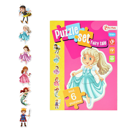 Toi-toys puzzles contes de fées 19 cm lot de 6 | 12 pièces