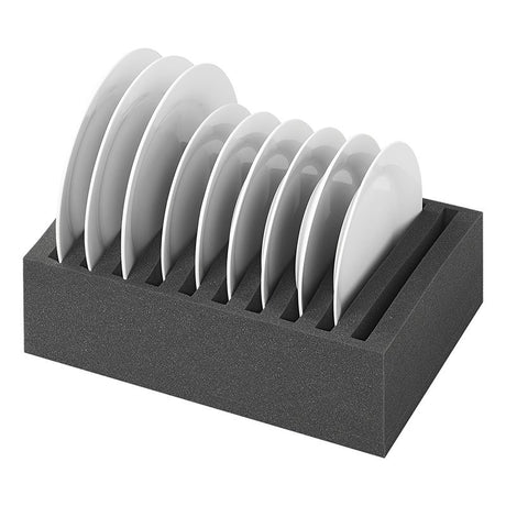Proplus bordenhouder 34x25x14 cm geschikt voor 10 borden caravan organizer zwart