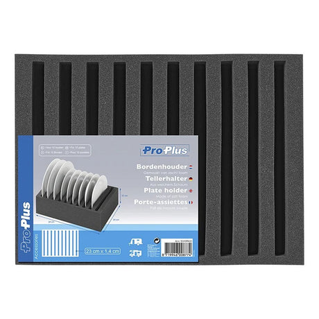 Proplus bordenhouder voor 10 borden 34x25x14 cm zwart foam
