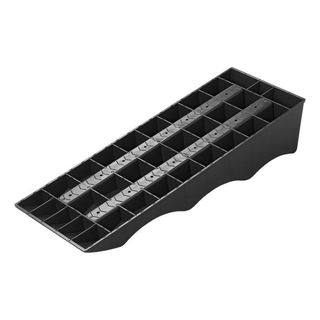 Proplus oprijblok zwart set van 2 stuks lichtgewicht kunststof 61x21.3x12cm 3 niveaus: 4, 7 en 10 cm