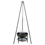 Barbecue de jardin rouge avec trépied et bol de pompiers 50 cm noir
