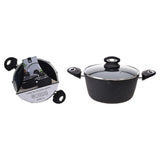 Excellent houseware braadpan met deksel 24 cm gesmeed aluminium