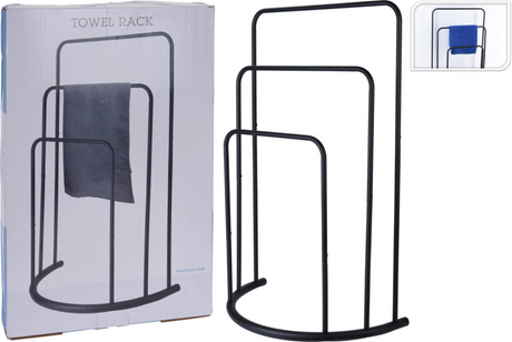 Solutions de salle de bain Solutions de salle de bain Rack de serviettes debout 49.5x75 cm en métal noir