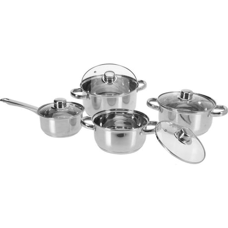 Excellent ensemble de casseroles pour ustensiles ménagers, 8 pièces en acier inoxydable