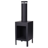 Fiche de progarden avec cheminée 100 cm noir