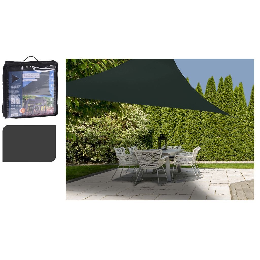 Toile d'ombrage de jardin Pro triangle gris foncé 3,6 m.
