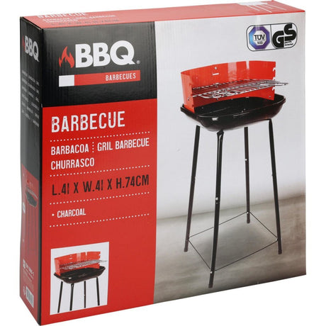 BBQ semi-ouvert 41 cm rouge noir