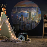 Wallart Wallart Wallow Circle Skyline efter natten 190 cm