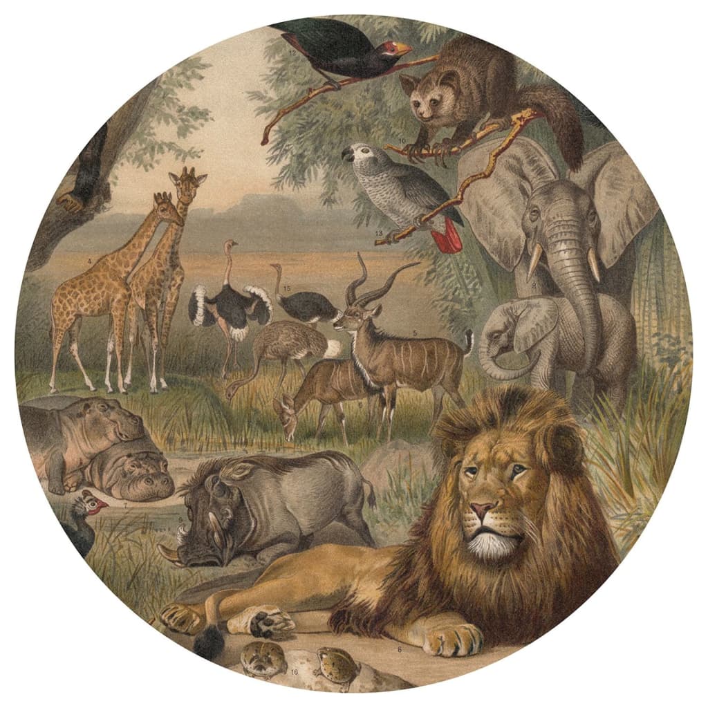 Wallart wallart behangcirkel animals of africa 190 cm