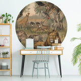 Wallart wallart behangcirkel animals of africa 190 cm