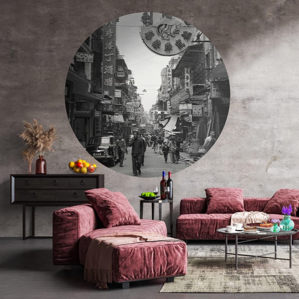 Wallart Wallart Wallow Circle Hong de gamla dagarna 190 cm