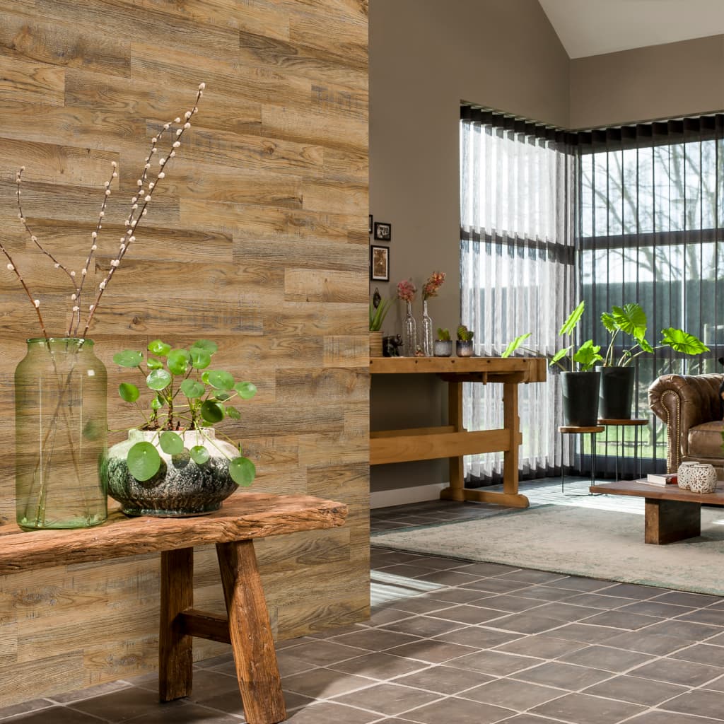 Walart Planks Wood-look recyclé chêne vintage brun