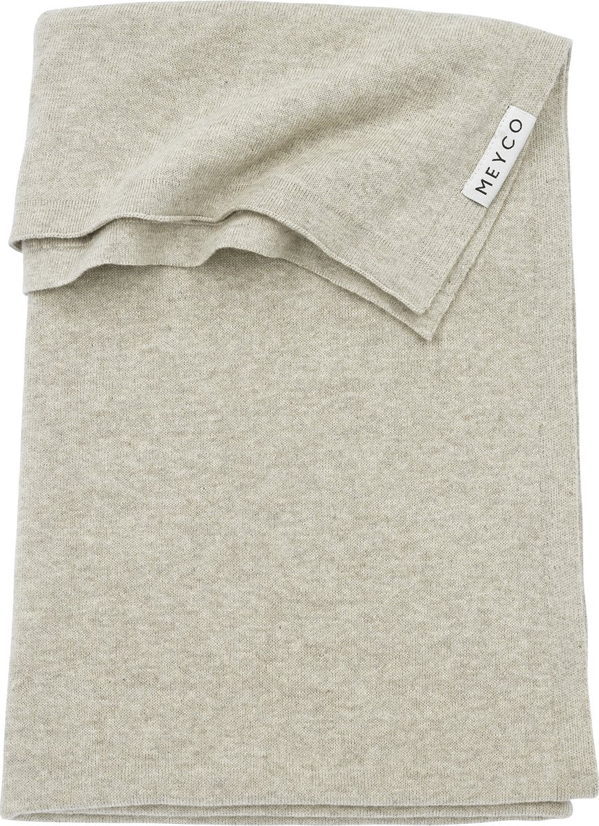 Couverture de berceau basique en tricot pour bébé Meyco - mélange sable - 100x150cm - 1,0 tog