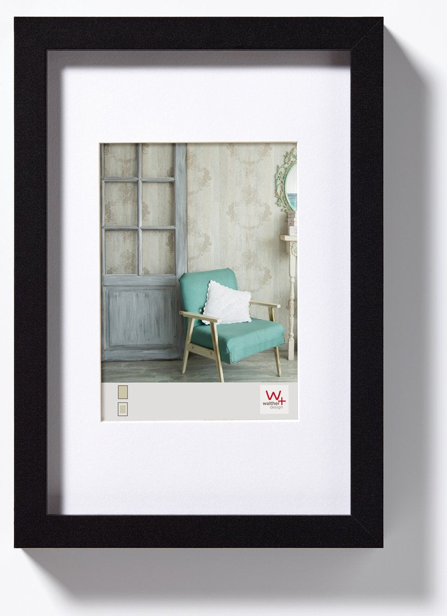 Walther Stockholm - cadre en bois mdf - format photo 18x24 cm - noir