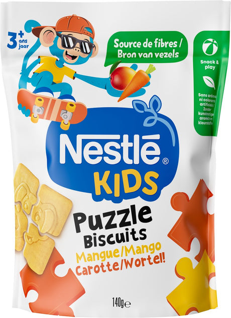 Nestlé Kids Puzzle Biscuit Mangue Carotte - Goûter pour tout-petits - 3 ans et plus - 6 x 140 g