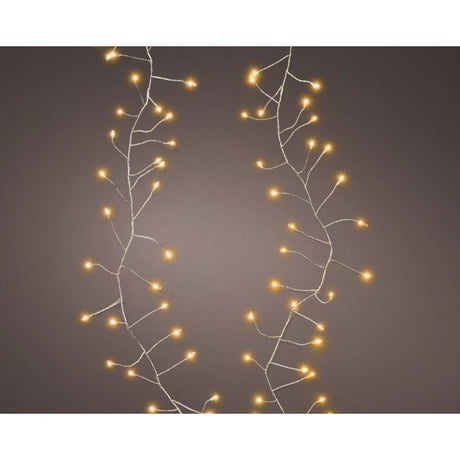 Autres marques Cordon LED 100 LED 120 cm lumière blanc chaud argent