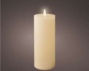 Led kaars rustiek incl. timer - 7.00x19.00cm - ivoor