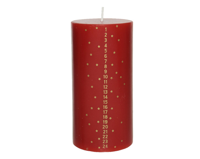Advent stompkaars 7,5x15cm - rood