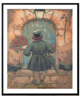Grafix peinture diamant Anton Pieck homme avec des roses 40x50cm