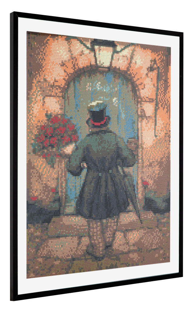 Grafix peinture diamant Anton Pieck homme avec des roses 40x50cm