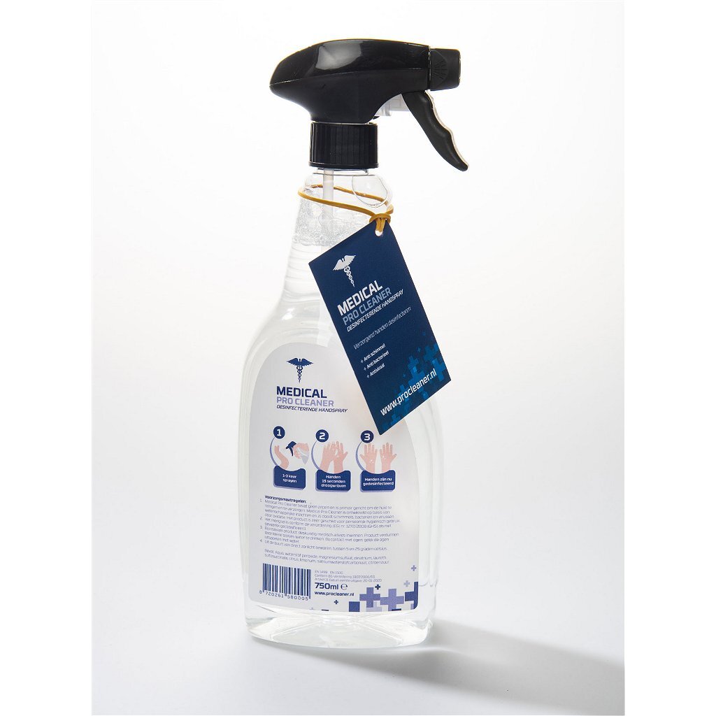 Medical pro cleaner medical cleaner desinfecterende handspray 750 ml doos 10 stuks