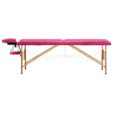 Table de massage vidaxl pliable 2 zones en bois rose