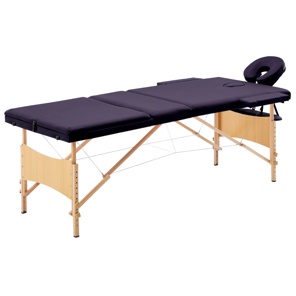 Vidaxl Massage Table Colpoble 3 zone Purple