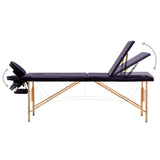 Table de massage vidaxl pliable 3 zones en bois violet