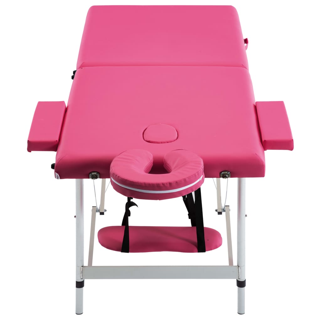 Vidaxl massagetafel inklapbaar 2 zones aluminum roze