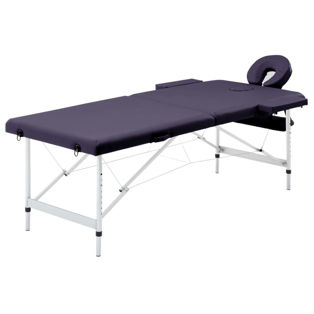 Vidaxl Massage Table Tableable 2 Zonen Aluminium Purple